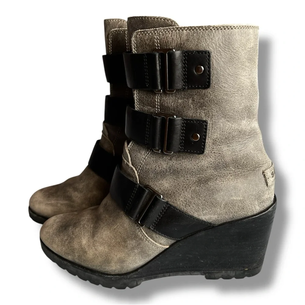 Sorel After Hours Wedge Suede Ankle Bootie Women's 8